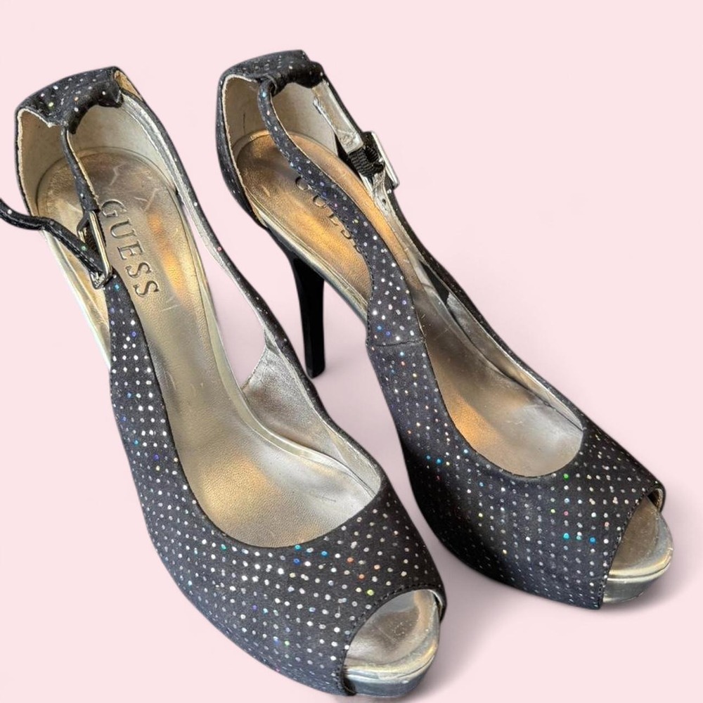 Guess Rhinestone platform heels ✨🖤 - Picture 8 of 8